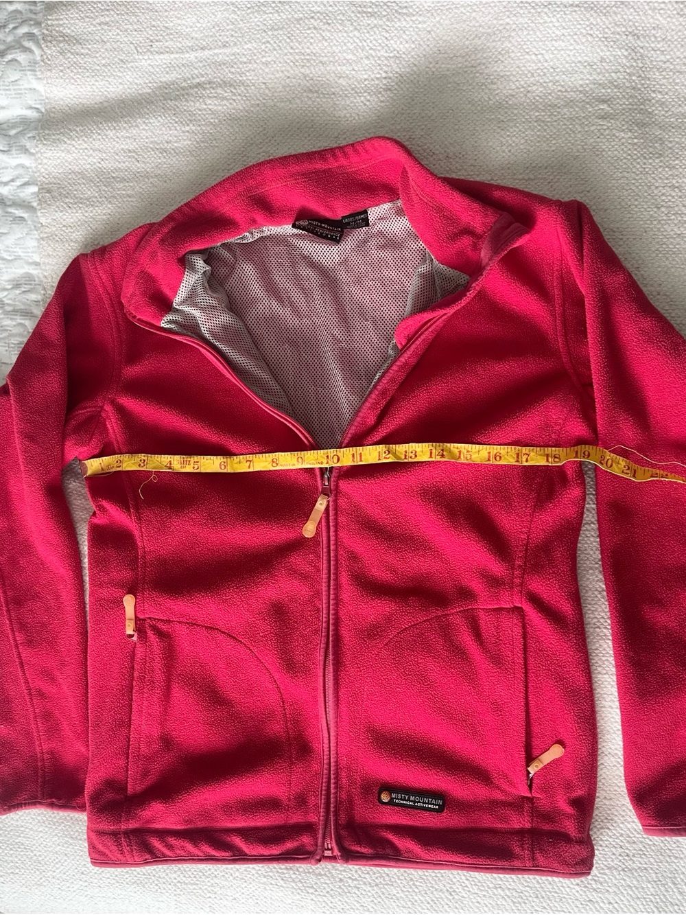 Women’s Raspberry Red Zip-Up Fleece Jacket with Mesh Lining